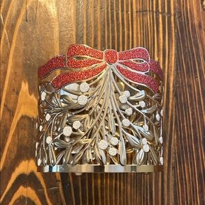 Bath & Body Works Red and Silver Festive Candle Holder